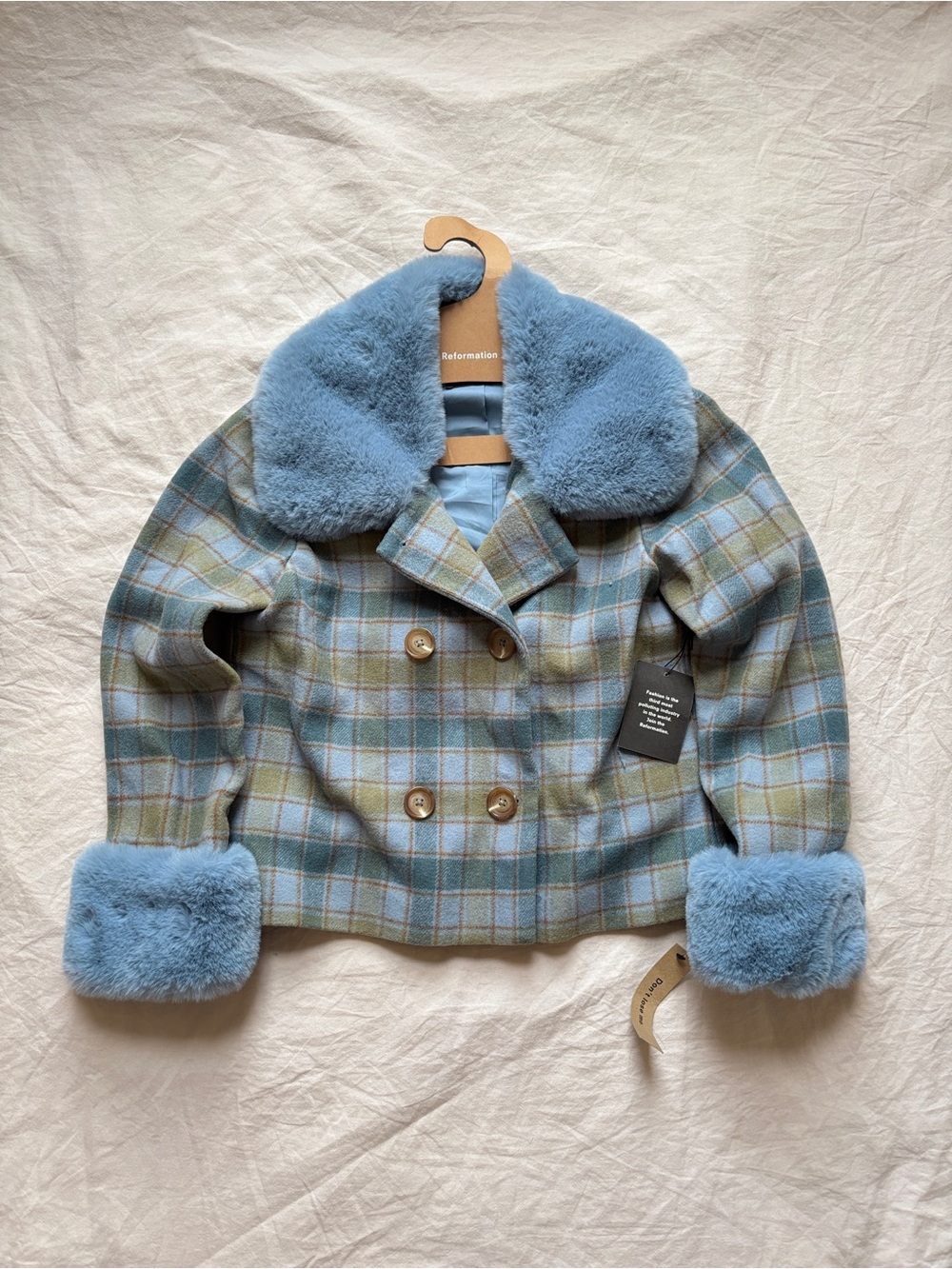 Reformation Templeton Wool Blend Short Coat Size S